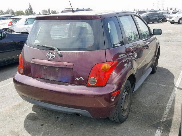 JTKKT624540045730 - 2004 TOYOTA SCION XA PURPLE photo 4