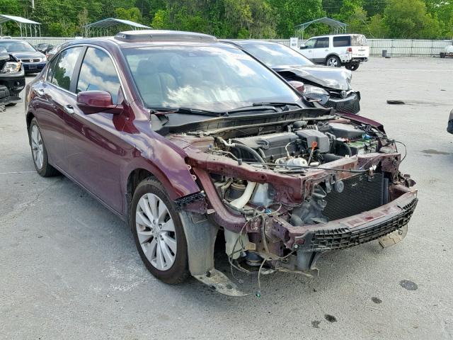 1HGCR2F85DA107672 - 2013 HONDA ACCORD EXL MAROON photo 1