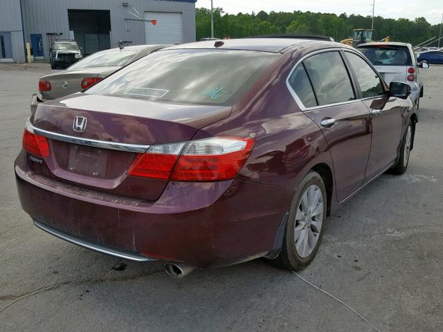 1HGCR2F85DA107672 - 2013 HONDA ACCORD EXL MAROON photo 4