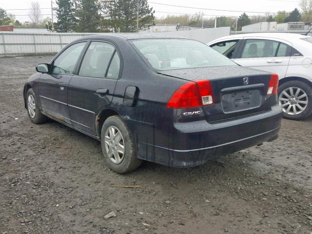 2HGES16315H512300 - 2005 HONDA CIVIC DX V BLACK photo 3