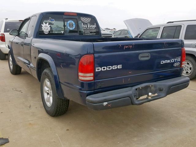 1D7HL12X53S247121 - 2003 DODGE DAKOTA SXT BLUE photo 3