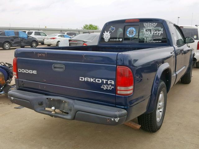 1D7HL12X53S247121 - 2003 DODGE DAKOTA SXT BLUE photo 4