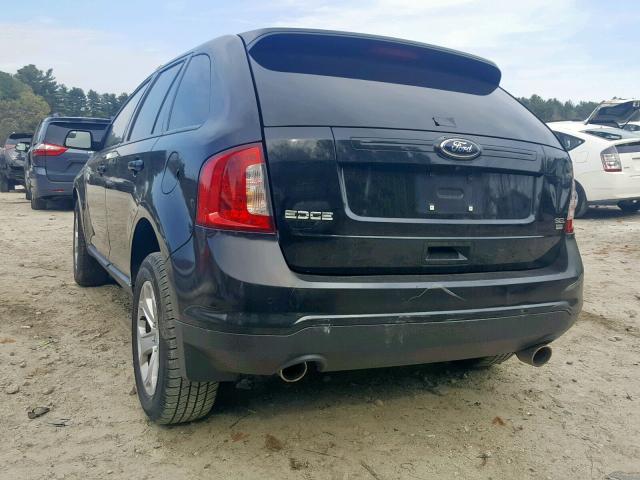 2FMDK4JC1DBA05879 - 2013 FORD EDGE SEL BLACK photo 3