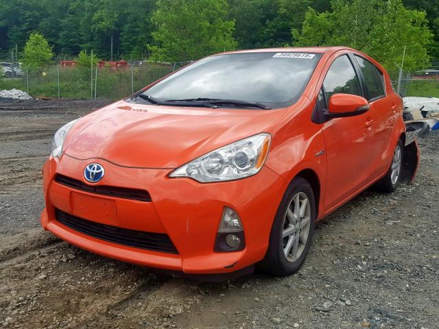 JTDKDTB38E1062740 - 2014 TOYOTA PRIUS C ORANGE photo 2