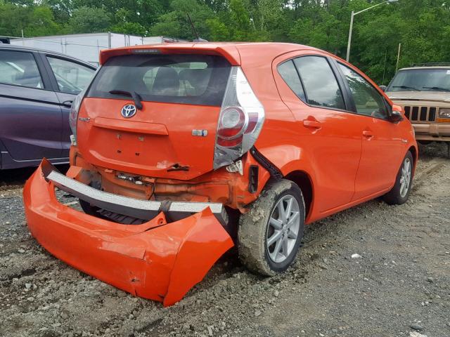 JTDKDTB38E1062740 - 2014 TOYOTA PRIUS C ORANGE photo 4