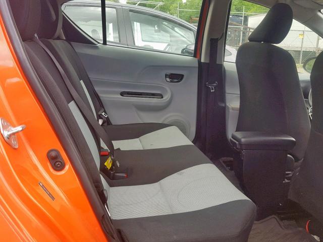 JTDKDTB38E1062740 - 2014 TOYOTA PRIUS C ORANGE photo 6