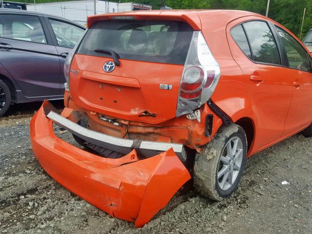 JTDKDTB38E1062740 - 2014 TOYOTA PRIUS C ORANGE photo 9