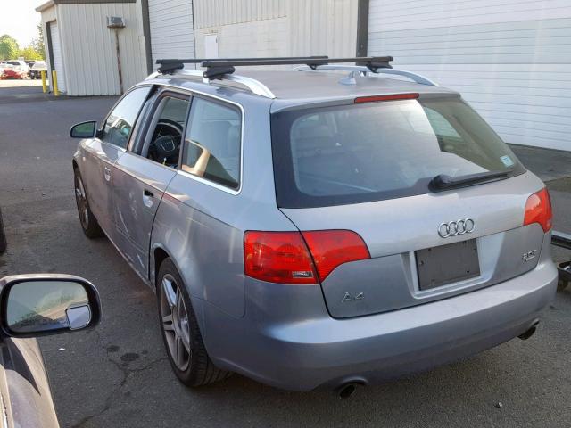 WAUKF78E17A068535 - 2007 AUDI A4 2.0T AV GRAY photo 3