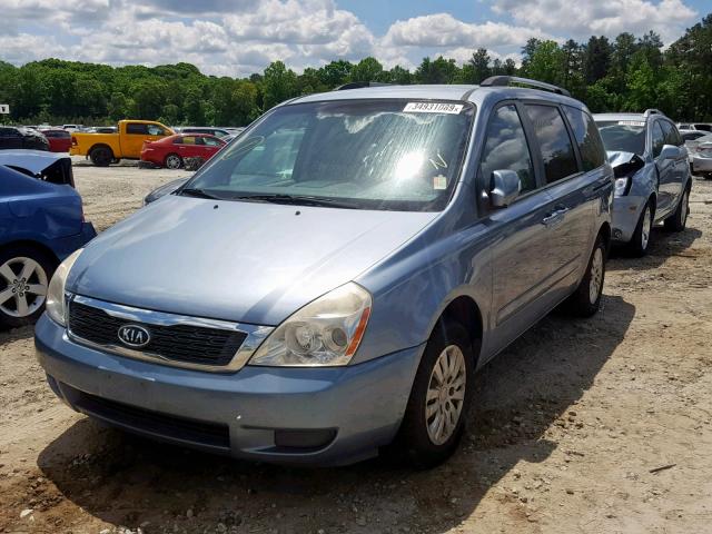 KNDMG4C73B6378150 - 2011 KIA SEDONA LX BLUE photo 2