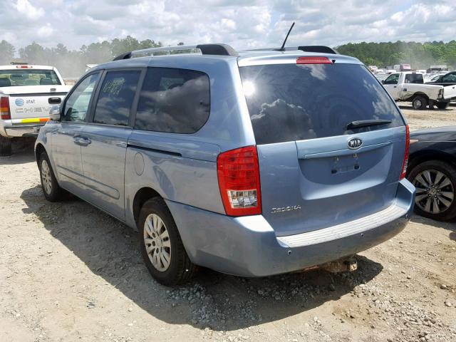 KNDMG4C73B6378150 - 2011 KIA SEDONA LX BLUE photo 3