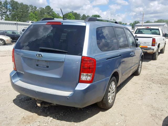 KNDMG4C73B6378150 - 2011 KIA SEDONA LX BLUE photo 4