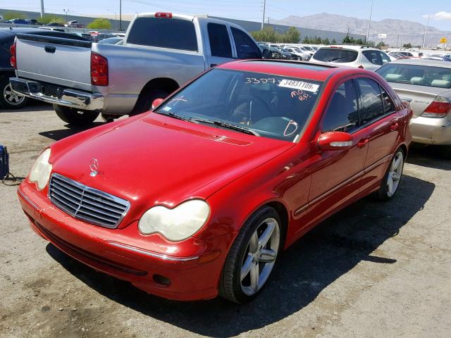 WDBRF40J74A588970 - 2004 MERCEDES-BENZ C 230K SPO RED photo 2