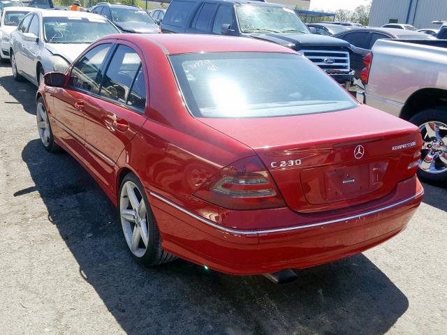 WDBRF40J74A588970 - 2004 MERCEDES-BENZ C 230K SPO RED photo 3