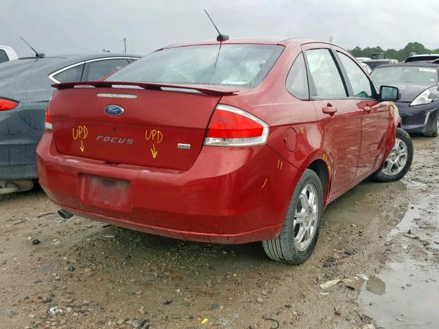 1FAHP36N59W188419 - 2009 FORD FOCUS SES RED photo 4