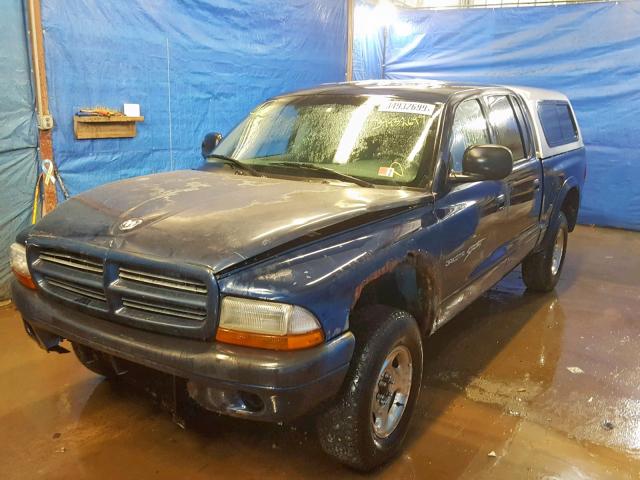 1B7HG2AN31S288610 - 2001 DODGE DAKOTA QUA BLUE photo 2