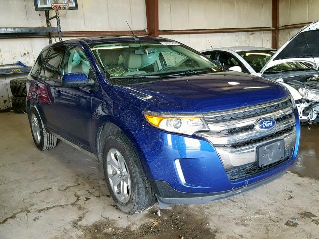 2FMDK3JC6EBB28489 - 2014 FORD EDGE SEL BLUE photo 1