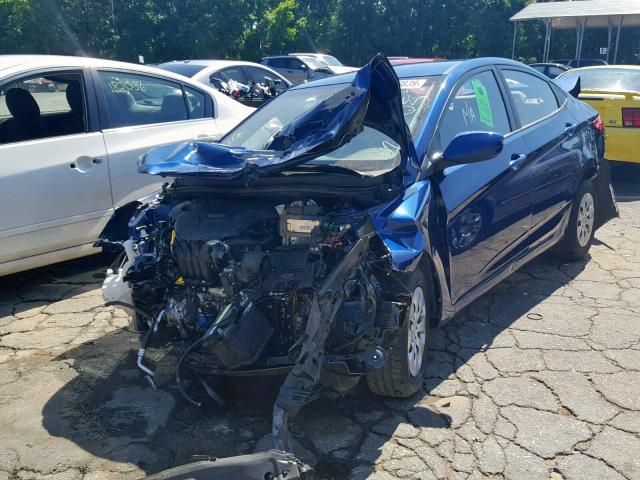 KMHCT4AE7GU049667 - 2016 HYUNDAI ACCENT SE BLUE photo 2