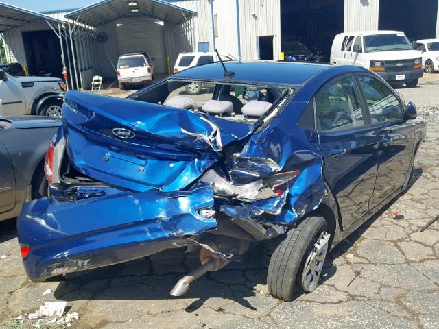 KMHCT4AE7GU049667 - 2016 HYUNDAI ACCENT SE BLUE photo 4