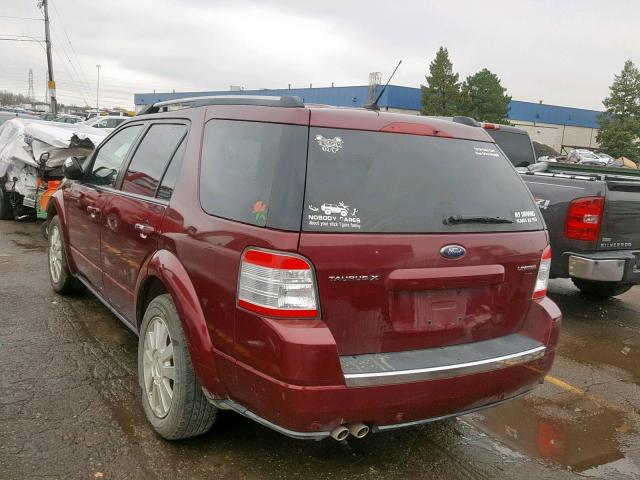 1FMDK03W38GA39966 - 2008 FORD TAURUS X L BURGUNDY photo 3