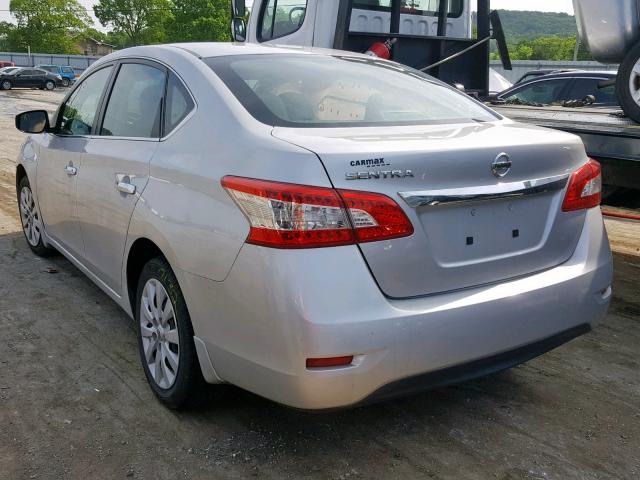 3N1AB7AP1FY364500 - 2015 NISSAN SENTRA S SILVER photo 3