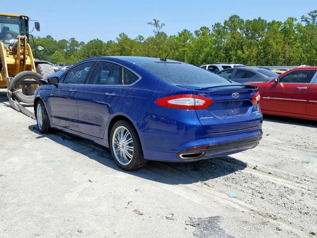 3FA6P0K91DR240459 - 2013 FORD FUSION TIT BLUE photo 3