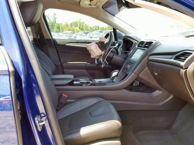 3FA6P0K91DR240459 - 2013 FORD FUSION TIT BLUE photo 5