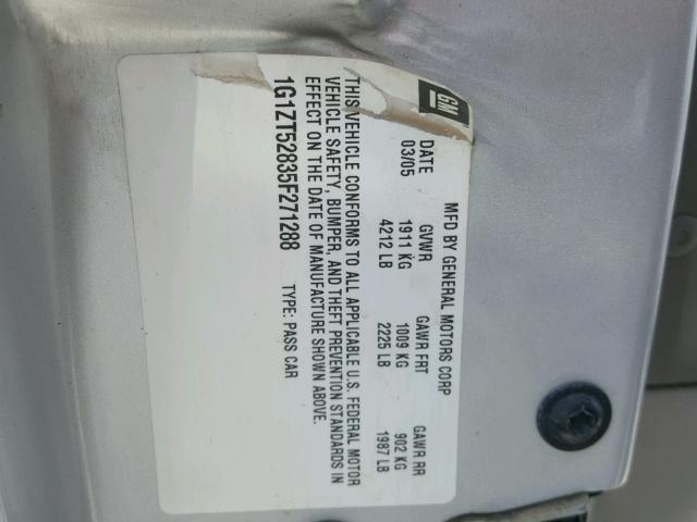 1G1ZT52835F271288 - 2005 CHEVROLET MALIBU LS Gümüş foto 10