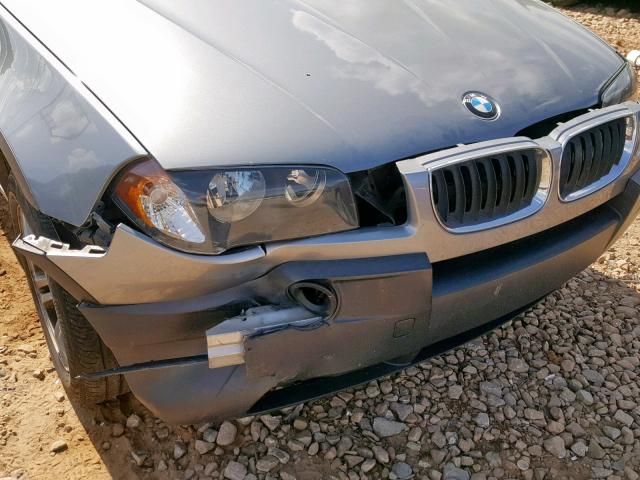 WBXPA93415WD13955 - 2005 BMW X3 3.0I GRAY photo 9