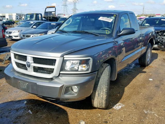 1D7CW3BK8AS107482 - 2010 DODGE DAKOTA SXT GRAY photo 2