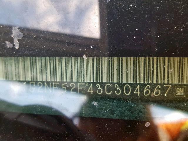 1G2NF52F43C304667 - 2003 PONTIAC GRAND AM S GRAY photo 10