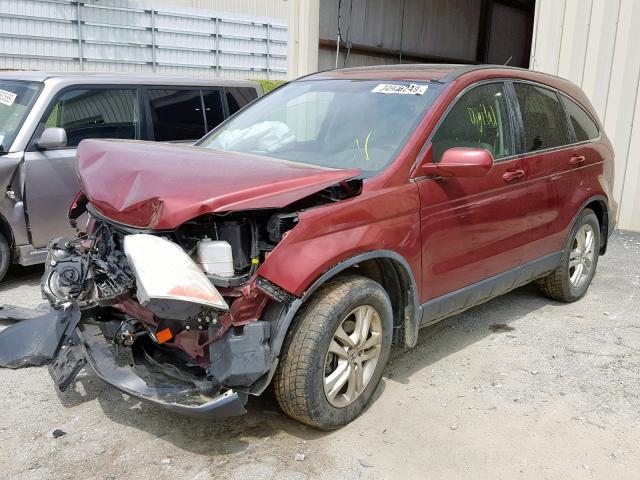 5J6RE3H71AL047124 - 2010 HONDA CR-V EXL MAROON photo 2