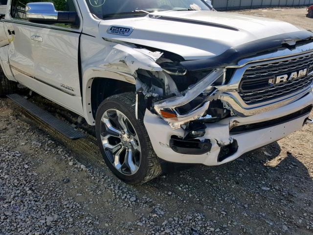 1C6SRFHT9KN655366 - 2019 RAM 1500 LIMIT WHITE photo 9