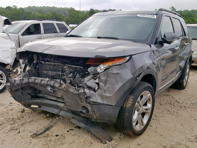 1FM5K7F89EGA06007 - 2014 FORD EXPLORER L GRAY photo 2