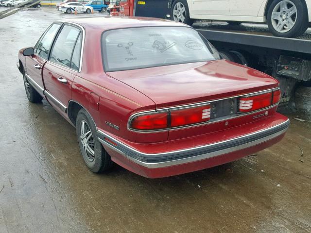 1G4HP53LXPH523647 - 1993 BUICK LESABRE CU BURGUNDY photo 3