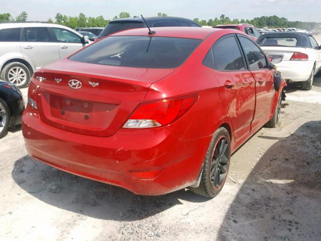 KMHCT4AE1GU017913 - 2016 HYUNDAI ACCENT SE RED photo 4