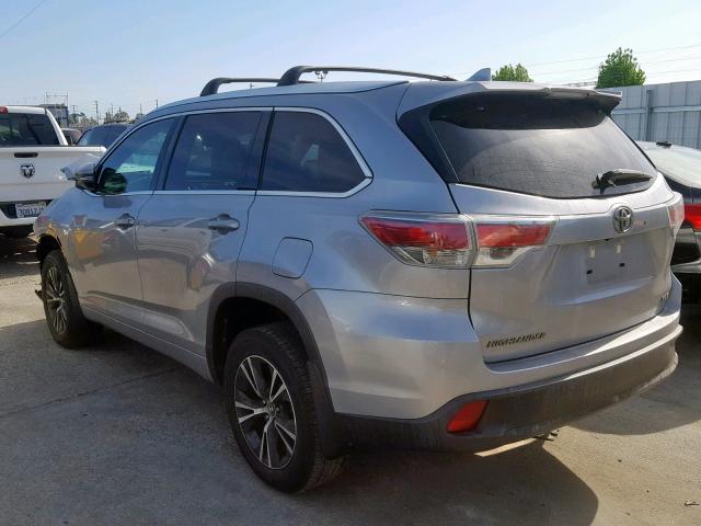 5TDKKRFH2GS505937 - 2016 TOYOTA HIGHLANDER GRAY photo 3