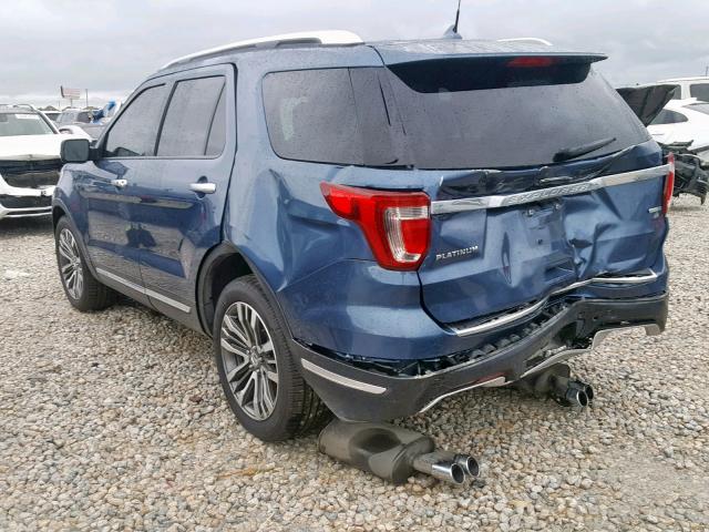 1FM5K8HT6JGA02241 - 2018 FORD EXPLORER P BLUE photo 3