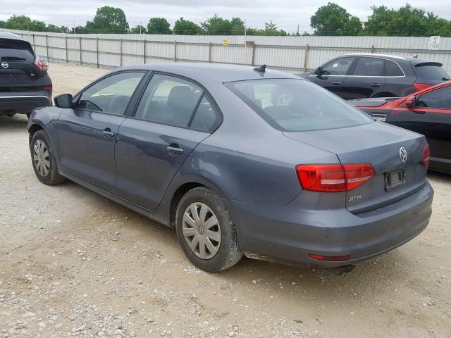 3VW2K7AJ8FM293524 - 2015 VOLKSWAGEN JETTA BASE CHARCOAL photo 3