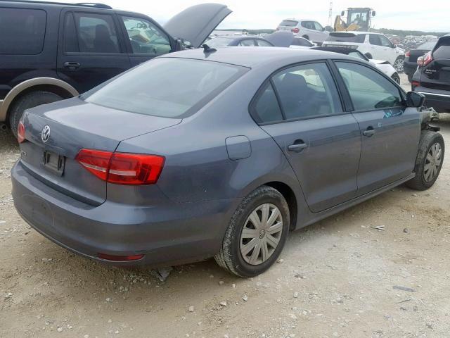 3VW2K7AJ8FM293524 - 2015 VOLKSWAGEN JETTA BASE CHARCOAL photo 4