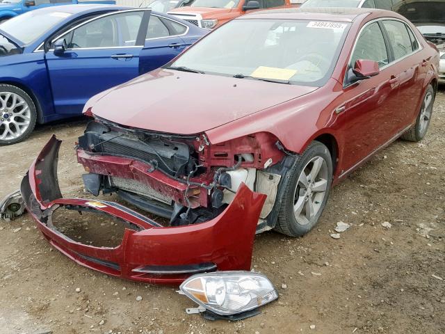 1G1ZF57539F112234 - 2009 CHEVROLET MALIBU HYB RED photo 2