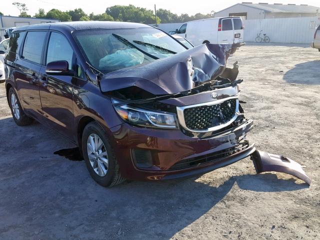 KNDMB5C18H6305705 - 2017 KIA SEDONA LX BURGUNDY photo 1