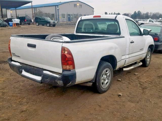 5TENX22N17Z356506 - 2007 TOYOTA TACOMA WHITE photo 4