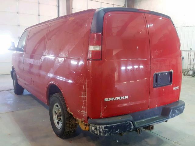 1GTHG35V651167243 - 2005 GMC SAVANA G35 RED photo 3