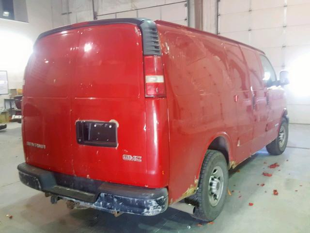 1GTHG35V651167243 - 2005 GMC SAVANA G35 RED photo 4