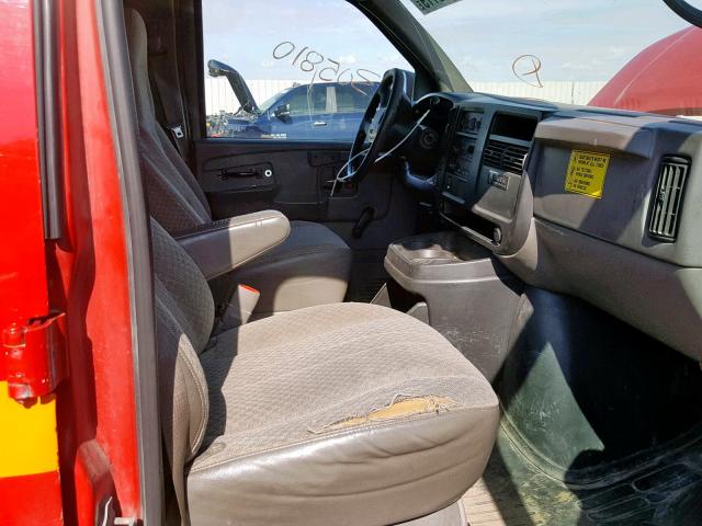 1GTHG35V651167243 - 2005 GMC SAVANA G35 RED photo 5