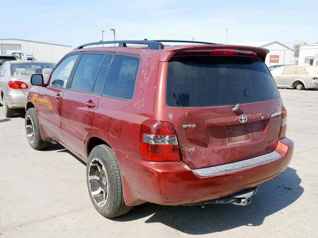 JTEDP21AX40005000 - 2004 TOYOTA HIGHLANDER RED photo 3