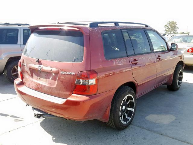 JTEDP21AX40005000 - 2004 TOYOTA HIGHLANDER RED photo 4