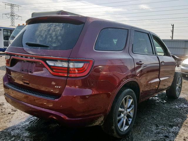 1C4RDJDG9HC870283 - 2017 DODGE DURANGO GT BURGUNDY photo 4