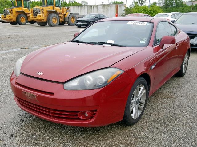 KMHHM66D87U255210 - 2007 HYUNDAI TIBURON GS MAROON photo 2