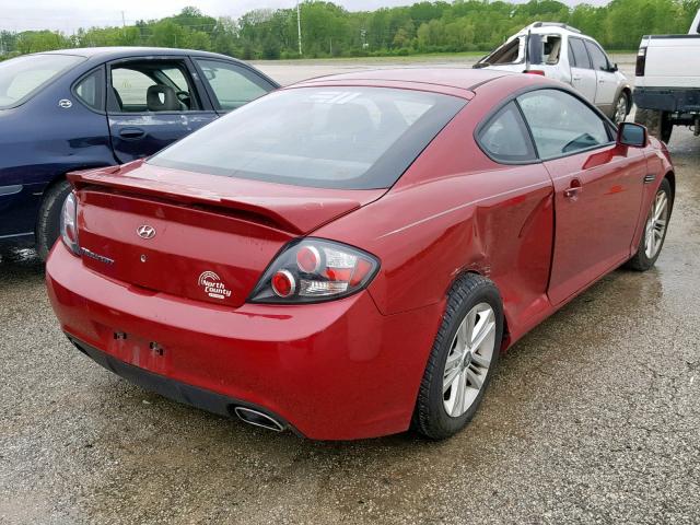 KMHHM66D87U255210 - 2007 HYUNDAI TIBURON GS MAROON photo 4